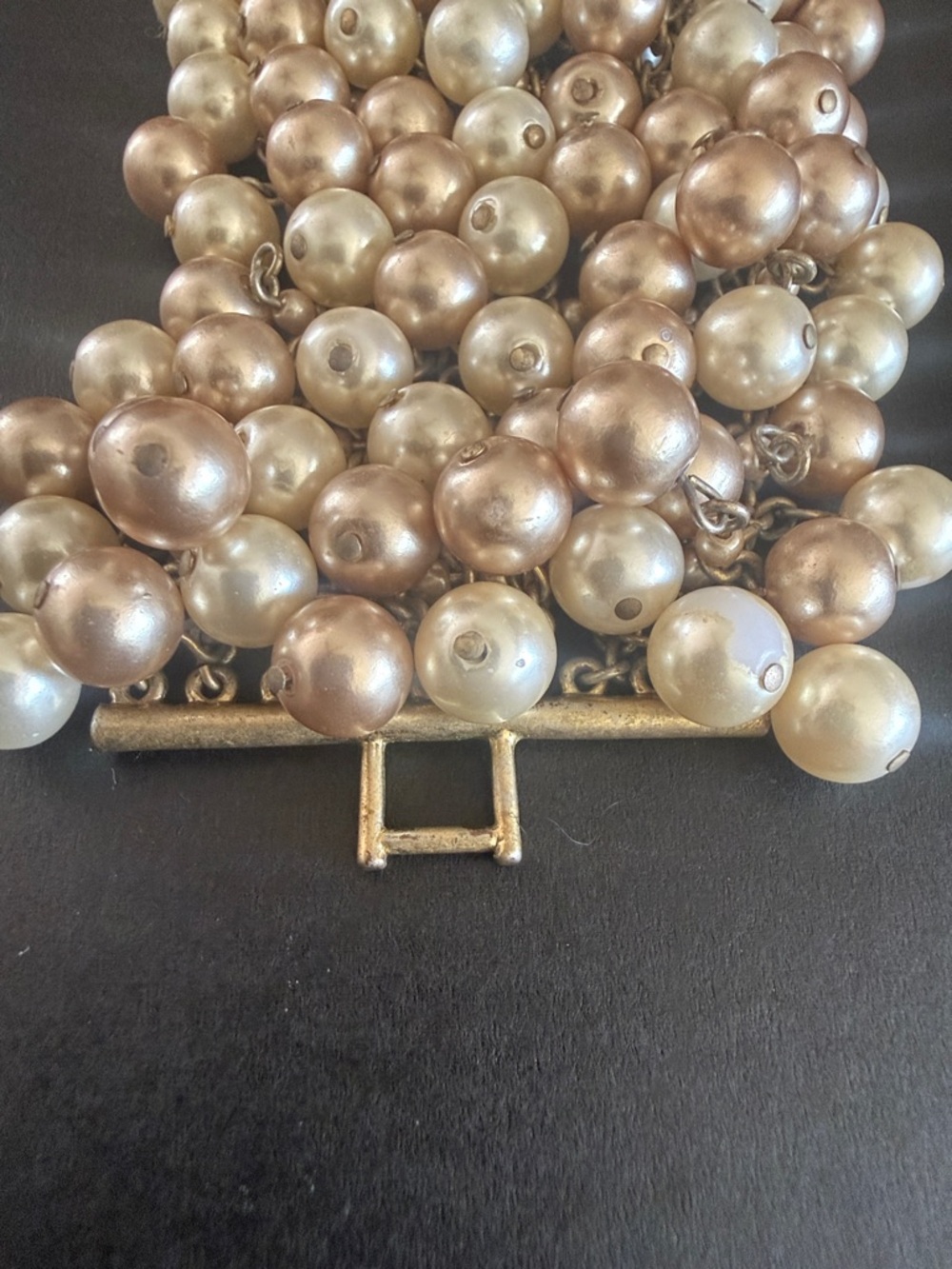 Stella and Dot Pearl Cluster Multi-Strand Bracelet - Champagne and Ivory - Picture 3 of 4